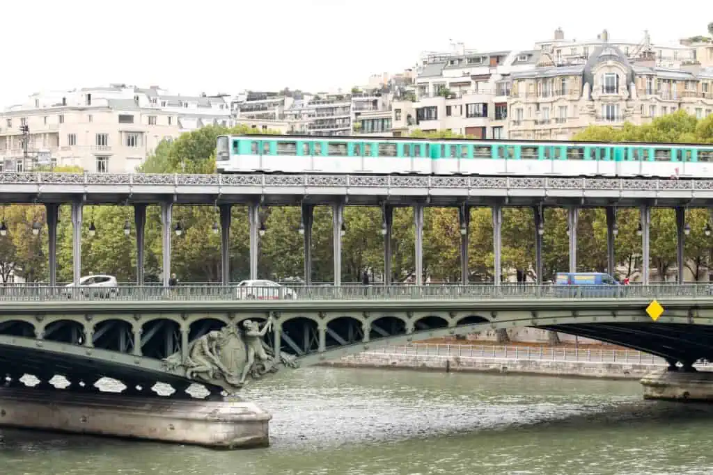 Metro above ground Paris France
