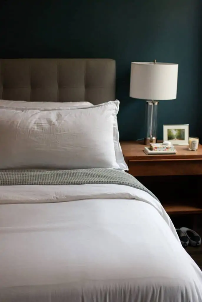 bed and side table bed and side table