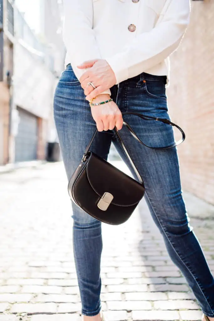 Betty Cardigan and Sézane Claude bag