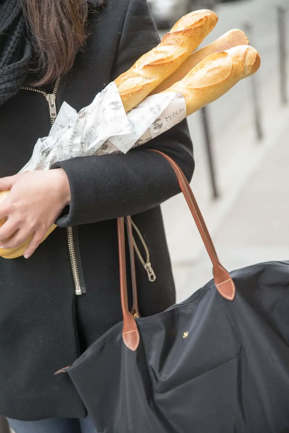 Sandro Coat and Longchamp Bag -