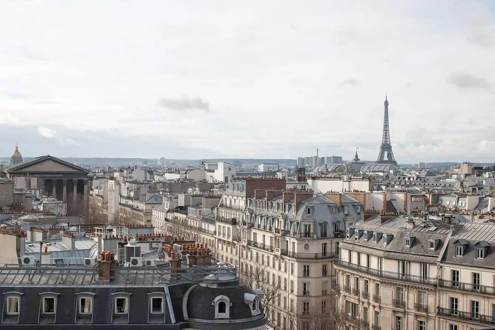 Eiffel Tower Paris view in the winter