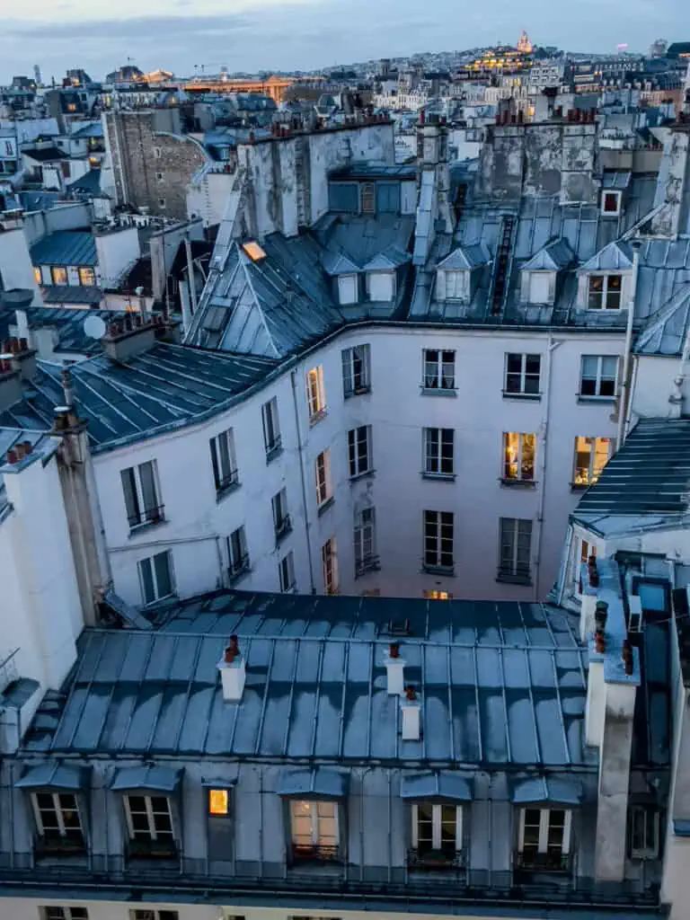 Paris Rooftop Views from Hotel Dame des Arts Boutique Hotel